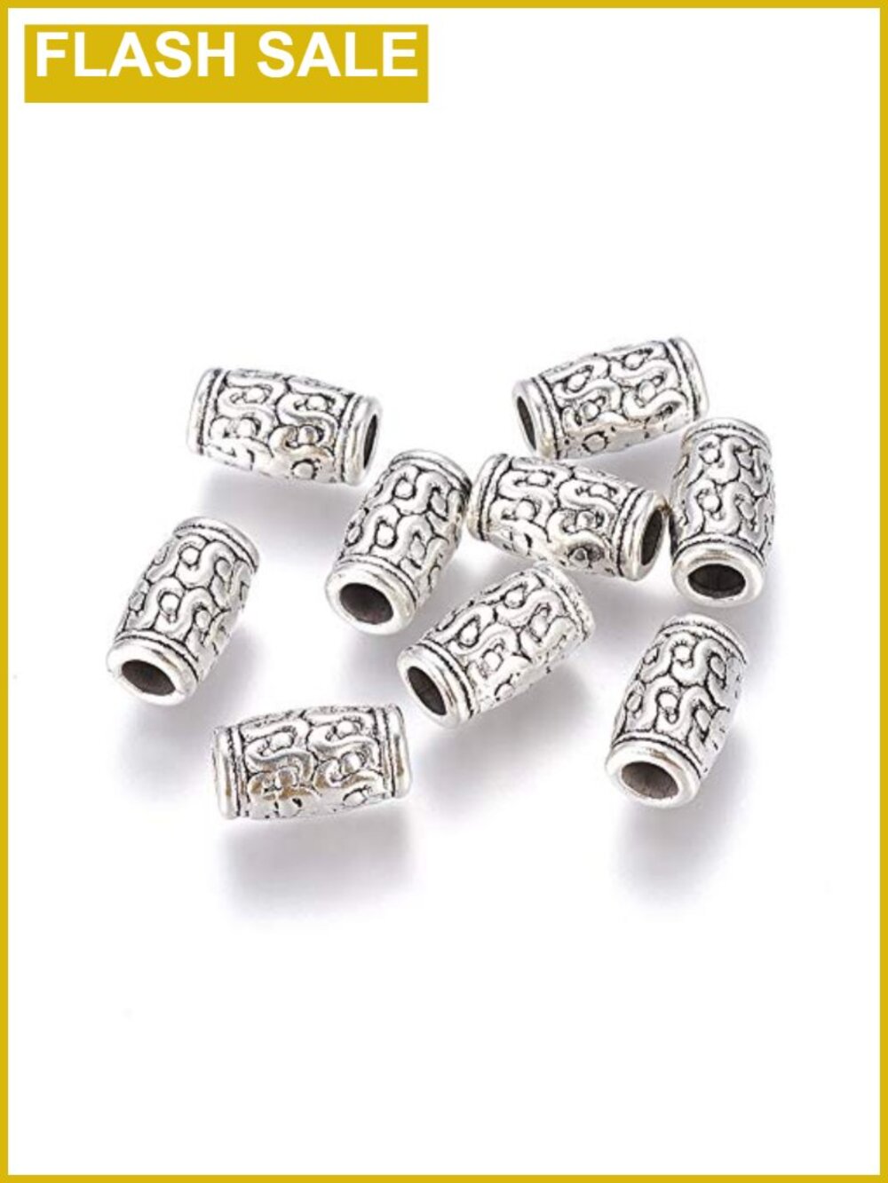 20 Tibetan Silver Tube Spacer Beads 12mm Gold Jewelry Making